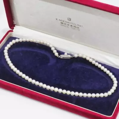 Mikimoto Akoya Pearl Necklace Akoya Pearl Strand Necklace 40cm Clasp From Japan • $719.75