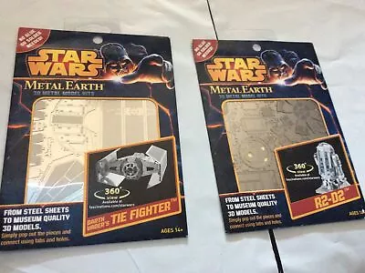 Fascinations Star Wars Metal Earth 3D Kit R2D2  & Tie Fighter New Sealed Lot • $15.40