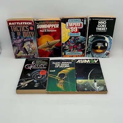 7x Vintage Sci Fi 70's 80's Books Bundle Asimov Edelson Goulart Thompson Etc. • $50