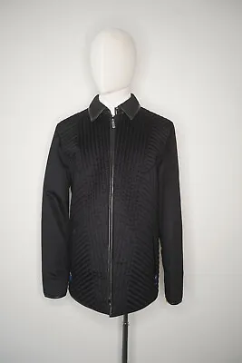 New ZILLI $15500 Idylle Black 100% Cashmere Quilted Hooded Jacket Bomber Coat 50 • $3995