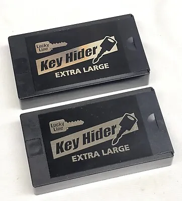 Lot Of 2 Lucky Line #91210 Magnetic Black Extra Large Key Hider 3-7/8x2-1/4x3/4” • $6.99