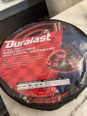 Duralast 16 Ft Battery Booster Jumper Cable With Digital Voltmeter 4 GA New • $43.99