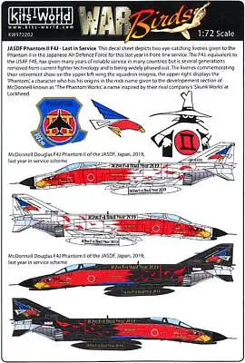 Kits World Decals 1/72 JASDF MCDONNELL DOUGLAS F-4J PHANTOM II LAST IN SERVICE • $12.99