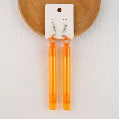 Bubble Maker Colorful Bubble Tube Earrings Bubble Wand Dangle Earrings  Unisex • $3.78