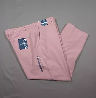 Izod Pants Mens 46x30 Pink Newport Stretch Oxford New • $26.99