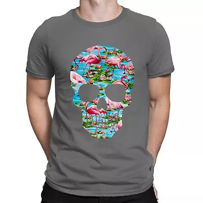 £14.99 • Buy Flamingo Skull Tropical Floral Pattern Printed Unisex T-shirt