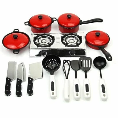 $13.19 • Buy Kid Play Kitchen Cooking Utensils Pots Pans Set Kitchen Dishes Cookware 13 Pcs 