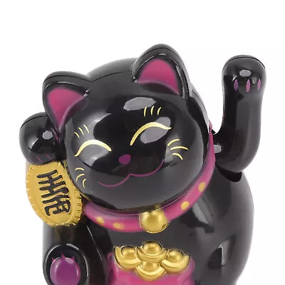 (Sit Sideways Black )Chinese Lucky Cat Fortune Cat Decoration Waving Arm • $16.49