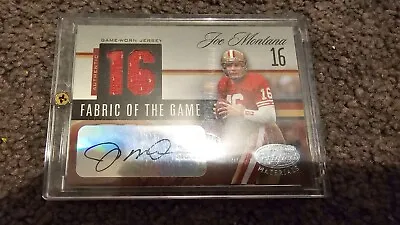 Fabric Of The Game Authentic Joe Montana Auto Card 2/16  • $149.99