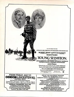 (f&f47) Movie Advert 11x8  Youg Winston. Jack Hawkins & Edward Woodward • £8.99