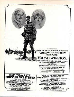 Framed Movie Advert 11x8  Youg Winston. Jack Hawkins & Edward Woodward • £22.99