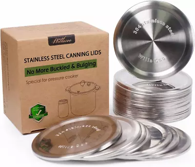 304 Stainless Steel Wide Mouth Canning Lids Mason Jar Lids Special For Pressur • $23.35