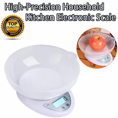 £9.89 • Buy Digital Kitchen Scale With Measuring Bowl 5kg Lcd Electronic Cooking Food Scale