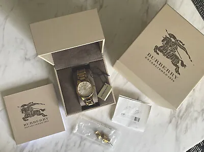Burberry BU9103 - The City White Dial Gold-tone Women's Watch. Includes Receipt • $345