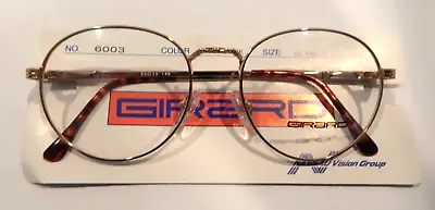 Vintage GIRARD 6003 Goldtone 53/19 P3 Metal Eyeglass Frame New Old Stock #318 • $9.99