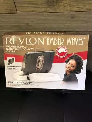 Revlon Amber Waves Professional Ionic Soft Bonnet Hair Dryer Styling Drying Case • $45