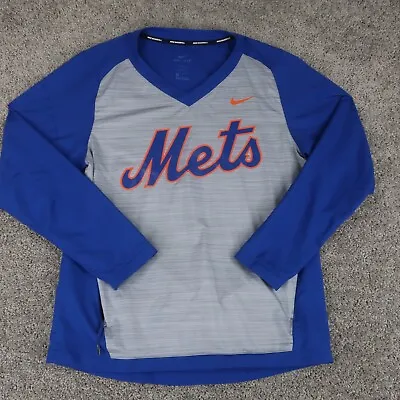 New York Mets Windbreaker Mens M Pullover Jacket Authentic Dri Fit Performance • $28