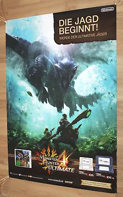 Monster Hunter 4 Ultimate Rare Promo Poster 84x59.5cm Nintendo 3DS XL • $149.89