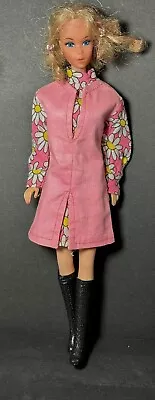 VINTAGE Marcia Brady Barbie Doll FLOWER POWER MOD CLONE PINK DAISY DRESS & BOOTS • $27.50