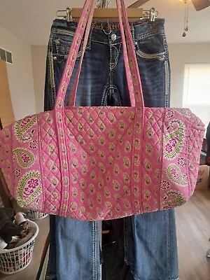 Retired Vera Bradley Extra Large Duffel Bermuda Pink Large Pocket On Exterior • $49.99