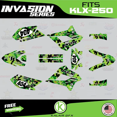 $79.99 • Buy Graphics Kit For Kawasaki KLX250 (2008-2020) KLX 250 INVASION-green