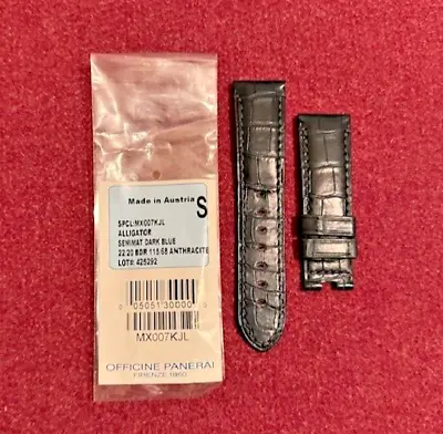 Genuine OEM Officine Panerai 22/20mm Blue Alligator Leather Watch Strap (115/68) • £80