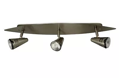 LED Ceiling Triple Bar Spotlight Brushed Chrome - 40712 • £9.95