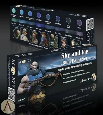 Scale 75 Sky And Ice Paint Paint Set 8 Paints Warhammer Hobby Acrylic Paints • £21.29
