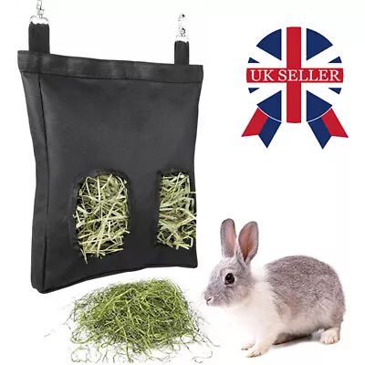 Rabbit Hay Bag Hanging Pouch Feeder Holder For Guinea Pig Small Animals Feeding • £5.29