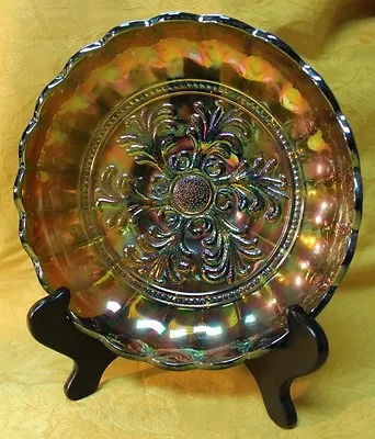 EAPG Beautiful Millersburg Off Green Carnival 8.5  Mayan Ice Cream Bowl • $224.95