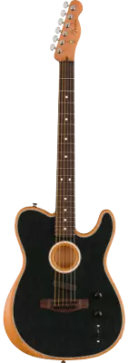 Fender Acoustasonic Player Telecaster Acoustic Electric Guitar Brush Black -MIM • $1199.99