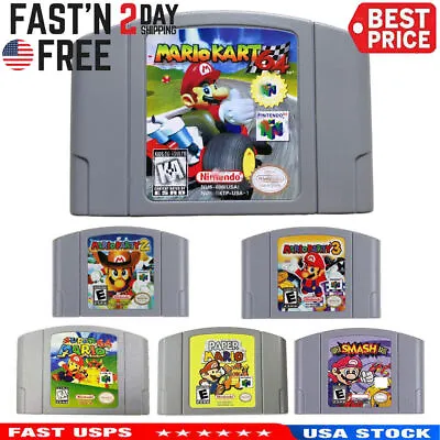 For Nintendo N64 - Mario Kart 64 Super Mario 64 Mario Party 1 2 3 007 Video Game • $18.59