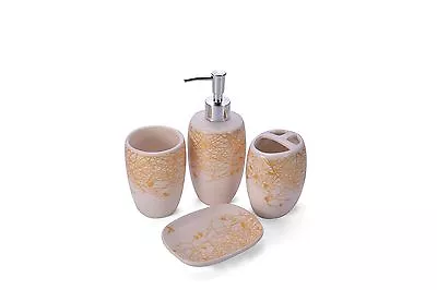 4 Piece Ceramic Bathroom Accessories Set / Toothbrush Holder • $39