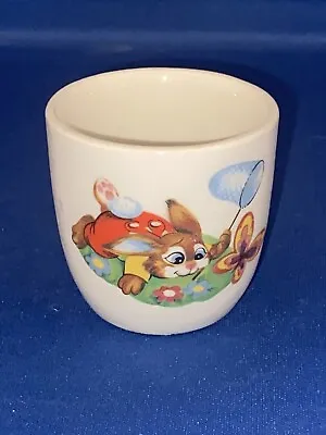 Vintage English Egg Cup Bunny Butterfly Easter Cute Simple Decorative Childs • £4.99