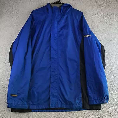 Stearns Jacket Men's XL Blue Full Zip Hooded Pockets Dry Wear Outdoor Nylon • $22.39