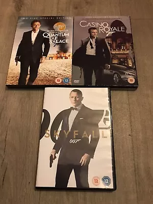 James Bond X3 DVD’S Daniel Craig Skyfall Casino Royale 007 • £6.99