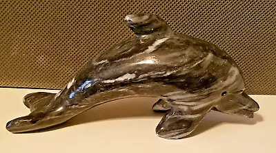 🌈 Vintage Marble Sculpture Carved Dolphin Fish Statue Figurine • $12.95