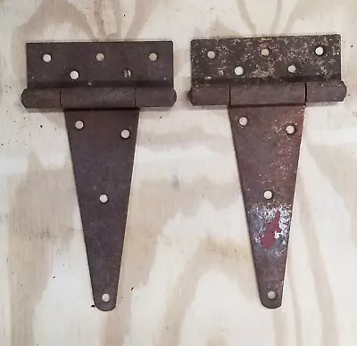 2 - 12  X 7  Vintage Metal Barn Door Gate Hinge Rusty Primitive Rustic • $19.99