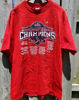 ST LOUIS CARDINALS S 2011 WORLD SERIES CHAMPS RED TEE T SHIRT New Without Tag XL • $9.99