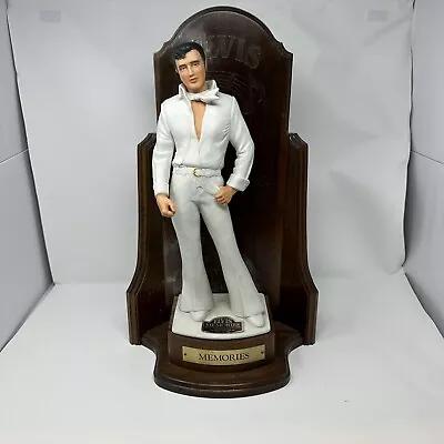 RARE MCCORMICK ELVIS PRESLEY MEMORIES DECANTER ON WOOD STAND W/ LIGHT & MUSIC • $85