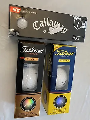 Titleist ProV1 Titleist NXT Tour Callaway Tour Ix Golf Balls 3 Balls Each NEW • $13.99