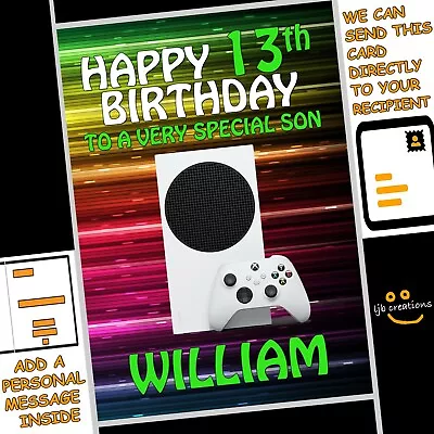 Personalised XBOX SERIES S Birthday Card Son Nephew Grandson Friend Boy Gamer • £2.95