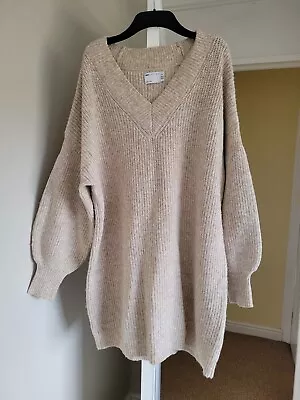 £4.70 • Buy Beautiful  Beige Jumper Dress By Asos Size 16 Tall Must See