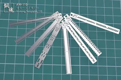 $6.96 • Buy 8PCS Model Scribing Templates Craft Tool Chisel Line Guide Board AW110 0.3-0.6mm
