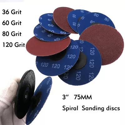 3  70mm Sanding Disc Roll Lock  Pad 36 -120Grit Abrasive Sandpaper Metalworking • $2.92