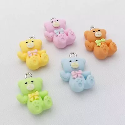 £3.40 • Buy 5 Mixed Colour Teddy Bear Charms Kawaii Charms