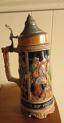 Vtg German Lidded Beer Stein/ Swiss Thornes Musical Box Missing Winding Key Tab • $14.99