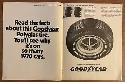 1970 Goodyear Polyglas Tires Centerfold Vintage Print Ad • $16.84