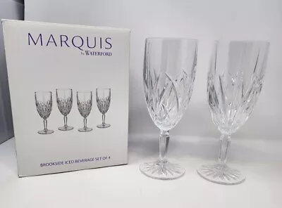 Waterford Marquis BROOKSIDE Crystal Iced Tea Water Glasses Set Of 2 With Box EUC • $19.95