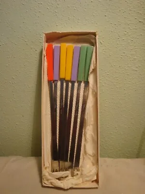 8 Vintage Nevco Fondue Forks-Stainless Steel-8 3/4  Long-Japan-Kitchen--(D) • $15.99